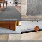 Custom Size Grey Solid Plain Rubber Backed Non-Slip Hallway Stair Runner Rug Carpet 22 inch Wide Choose Your Length 22in X 6ft