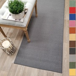 Custom Size Grey Solid Plain Rubber Backed Non-Slip Hallway Stair Runner Rug Carpet 22 inch Wide Choose Your Length 22in X 6ft