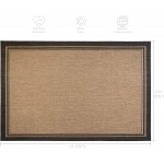 Gertmenian 22012 Outdoor Rug Freedom Collection Bordered Theme Smart Care Deck Patio Carpet 9x13 Extra Large Border Black Tan