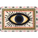HAOCOO Evil Eye Area Rugs 2’x3’ Non-Slip Tribal Style Small Throw Rugs Super Soft Velvet Creative Accent Distressed Floor Carpet for Door Mat Entryway Bedroom Decor