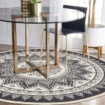 HEBE 6 Ft Large Cotton Round Area Rugs Machine Washable Chic Bohemian Mandala Printed Tassel Cotton Rug Woven Throw Rug Carpet for Bedroom Living Room
