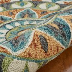 LR Home Dazzle Area Rug 6' Round Teal Green