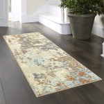 Maples Rugs Southwestern Stone Distressed Abstract Non Slip Runner Rug For Hallway Entry Way Floor Carpet [Made in USA] 2 x 6 Multi