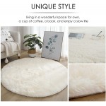 MIEMIE 6x6 Soft White Round Area Rug for Bedroom Modern Fluffy Circle Rug for Kids Girls Baby Room Indoor Plush Circular Nursery Rugs Cute Cozy Area Rugs for Living Room