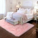 Pink Area Rug for Girls Bedroom,Fluffy Shag Rug 4'X6' for Living Room,Furry Carpet for Kids Room,Shaggy Throw Rug for Nursery Room,Fuzzy Plush Rug for Dorm,Pink Carpet,Cute Room Decor for Baby