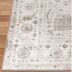 ReaLife Machine Washable Rug Stain Resistant Non-Shed Eco-Friendly Non-Slip Family & Pet Friendly Made from Premium Recycled Fibers Vintage Bohemian Medallion Beige Ivory 2'6" x 6'
