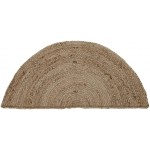 VHC Brands Natural Jute Rug Country Farmhouse Entryway or Kitchen Small Welcome Mat Half Circle Non Skid Pad 16.5x33
