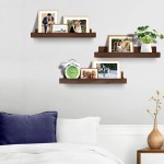 AMZFURNI Floating Shelves with Lip 16‘’ Picture Ledge Wood Wall Shelves with Lip Set of 3 for Picture Frames Home Decor and Item Display