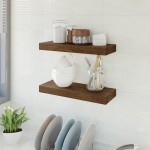 BAMFOX Floating Wall Shelf Set of 2,Natural Bamboo Wall Decor Storage Shelf，Wall Mount Display Rack for Bedroom Living Room Bathroom Kitchen Office and More
