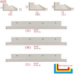 Calenzana 36 Inch Floating Shelves Wall Mounted Set of 3 Wooden Long Picture Ledge Shelf for Living Room Bathroom Bedroom Kitchen Office Creamy White