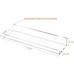 Floating Shelves 15 inch Acrylic Wall Ledge Shelves Clear 4 Pack Invisible Display Bookshelf Jansburg 5MM Thick Premium Wall Mounted Shelf Bathroom Display Organizer