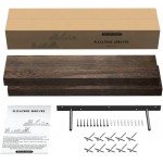 Floating Shelves Rustic Natural Wood Wall Shelf Open Shelving Farmhouse Live Edge Light Wooden Wall Mounted Decor for Bathroom Living Room Bedroom Kitchen Set of 2 24 inch Dark Brown