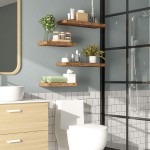 HOOBRO Floating Shelves Wall Shelf Set of 2 15.7 inch Hanging Shelf with Invisible Brackets for Bathroom Bedroom Toilet Kitchen Office Living Room Decor Rustic Brown BF40BJ01