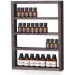 LIANTRAL Essential Oil Storage Wall Mounted Wooden Display Shelf Rack for Essential Oils & Nail Polish Espresso