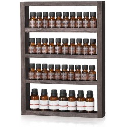 LIANTRAL Essential Oil Storage Wall Mounted Wooden Display Shelf Rack for Essential Oils & Nail Polish Espresso