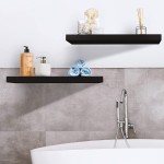 Sorbus Floating Shelf Large 24 x 9 Hanging Wall Shelves Decoration — Perfect Trophy Display Photo Frames — Extra Long 24 Inch Black