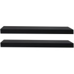 Sorbus Floating Shelf Large 24 x 9 Hanging Wall Shelves Decoration — Perfect Trophy Display Photo Frames — Extra Long 24 Inch Black