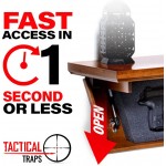 Tactical Traps Patriot 35S Compact Gun Shelf with Trap Door | Compact Firearm Storage with RFID Lock | Easy Installation | Secure & Safe Hidden Compartment | 22 ½ ” X 10 ¼” X 4” Ebony