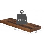 VASAGLE Wall Shelf Set of 2 Vintage Floating Shelf 23.6 Inch Hanging Shelves Wall Mounted for Photos Decorations Rustic Brown ULWS26BX-2