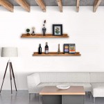 Wall Ledge Shelf 36” Picture Shelf Display Floating Shelves Set of 2 Natural Wood