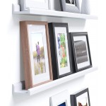 Wallniture Boston 46 Inch White Wall Shelf for Picture Frames Narrow Picture Ledge Shelf for Wall Decor Wood