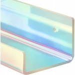 X-FLOAT Rainbow Iridescent Acrylic Floating Shelves Wall Mounted for Bedroom Bathroom Living Room or Kitchen Set of 2