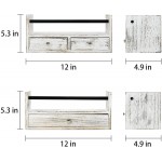 Y&ME YM Bathroom Shelf with Drawers Set of 2 Floating Nightstands for Bedroom Wall Shelf with Drawer and Towel Rack Wall Mounted Floating Drawer for Bathroom Bedroom Living Room Kitchen White