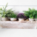 1 Pcs Wood Planter Box Rectangle Whitewashed Wooden Rectangular Planter Decorative Rustic Wooden Box with Inner Plastic Box 17.3" L x 3.9" W x 3.9" H Floral Natural Centerpieces Rustic Wedding Decor