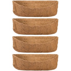 4 Pack 24 Inch Trough Coco Replacement Liners- Natural Coco Coir Coconut Fiber Planter Basket Liner Breathable Window Basket Liners Replacement Coco Liner for Gardening Window Box Wall Trough Planter