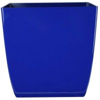 6" Aria Square Plastic Planter The HC Companies 6"x6"x6.07" in Glossy Sapphire Blue Color