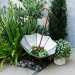 Alpine Corporation Rustic Metal Inverted Umbrella Flower Planter with Stand Outdoor Yard Decor 20" x 20" x 37"