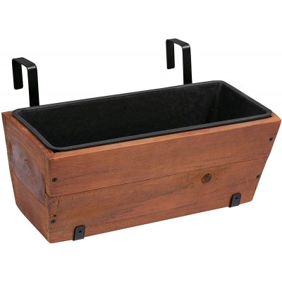 Basics Recycled Wood Deck Hanging Planter 2-Pack 18.9" x 7.87" x 7.5"