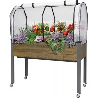 CedarCraft Self-Watering Elevated Spruce Planter 21” x 47” x 32" H Greenhouse Cover