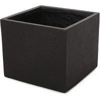 Christopher Knight Home Vanessa Outdoor Modern Large Cast Stone Square Planter Black 21.50 D x 21.50 W x 18.75 H