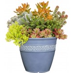 Classic Home and Garden 9408D-597 Corinthian Collection Planter 8" Round Slate Blue