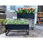 Cocoyard Modern Elevated Metal Planter Box. Rectangular Planter Great Gift for Plant Lover Birthday and Any Holidays Short 14