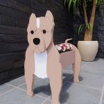 Cute Dog Planter Animal Shaped Flower Pots for Garden Decoration Plant Container Holder for Outdoor Indoor Plants American Pit Bull Terrier