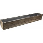 CYS EXCEL Wood Rectangular Planter Box with Removable Zinc Metal Liner H:6" Open:36"x6" | Multiple Size Choices Wood Rectangular Planter | Indoor Decorative Window Box