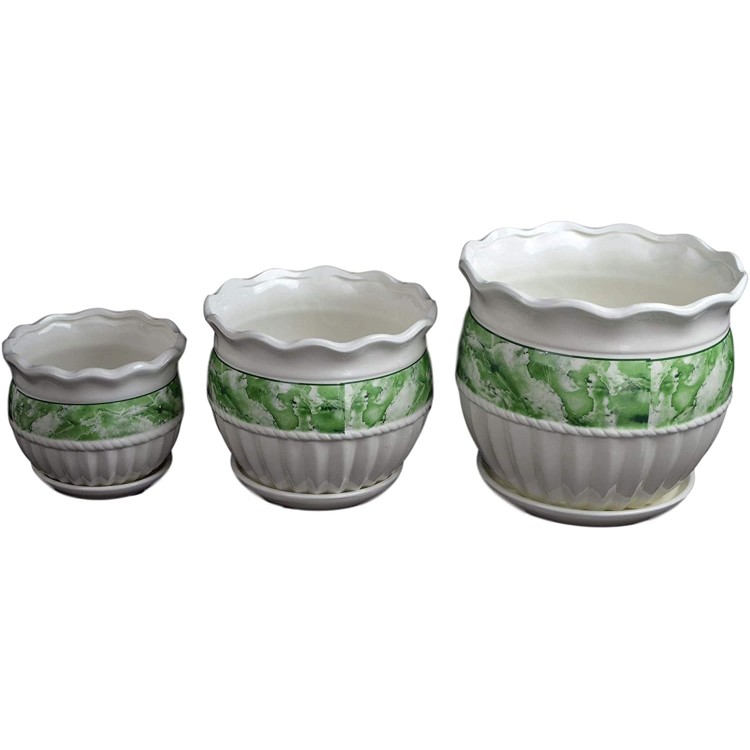 Festcool Set of 3 Porcelain Ceramic Planters Flower Pots