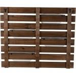 Foreside Rustic Slat Wood Wall Planter with Four Distressed White Enamel Pots
