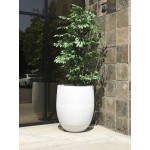 Kante RC0066A-C80011 Lightweight Concrete Outdoor Round Bowl Planter 21.7 Inch Tall Pure White