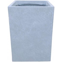 Kante RF0007B-C60611 Lightweight Concrete Tall Square Outdoor Medium Planter 11" x 11" x 16" Slate Gray