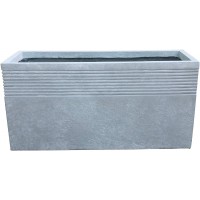 Kante RF0131B-C60611 Lightweight Concrete Modern Rectangle Outdoor Planter Slate Gray
