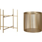 Kate and Laurel Paynter Modern 2-Piece Metal Floor Planter Set with Foldable Stand Gold