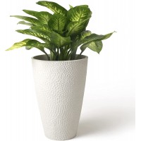 Large Outdoor Tall Planter 20 Inch Indoor Tree Planter Plant Pot Flower Pot Containers White Honeycomb