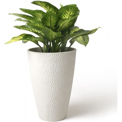 Large Outdoor Tall Planter 20 Inch Indoor Tree Planter Plant Pot Flower Pot Containers White Honeycomb