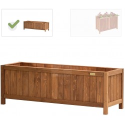 NatraHedge 15" Hampton Classic Wooden Planter Box Indoor and Outdoor Use for Patio Garden 44" x 15" x 15"