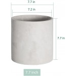 Pageqiu Plant Pots 7.7 inch Cement Planters Indoor Modern Grey Flower Pot with Drainage Hole Home Office Decor