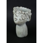 Pucker Up Kissing Face Weathered Finish Concrete Head Planter 10 Inches High