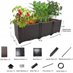 Raised Garden Bed Deepened Planter Box Plastic Elevated Garden Boxes Planters for Outdoor Plants Plant pots Perfect for Patio Balcony Deck to Planting Flowers Vegetables Tomato and Herbs TDDSS